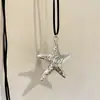 Collar con colgante de diseño de estrella de cinco puntas, estilo y2k, dulce, fresco, nicho