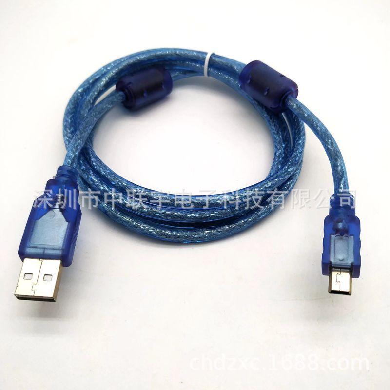透明蓝USB2.0AM转MINI 5P线02_副本
