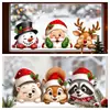 Decorações de Natal, adesivos eletrostáticos para vidro, animais fofos celebrando o Natal, adesivos de janela de árvore de Natal, criando uma atmosfera festiva de Natal, decorações de janela, presentes