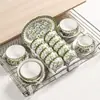 Conjunto de Tigela e Prato de Cerâmica Jasmim Polonês para Uso Doméstico, Tigela de Cerâmica Cor Creme Fresco, Hashis e Conjunto de Louças