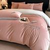 Juego de Cuatro Piezas de Terciopelo de Leche Engrosado 150X200cm Funda de Edredón Individual Disponible en Múltiples Especificaciones