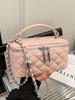 Bolsa de Mano Popular de Estilo Coreano de Este Año, Pequeño Aroma, Moda Elegante, Caja de Mano, Bolso Cruzado de Cadena Acolchado de Alta Calidad para Mujer