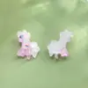 Accesorios acrílicos de pony coloridos tridimensionales de dibujos animados para diversión manual de bricolaje, decoraciones para pendientes, pinzas para el pelo y materiales para fundas de teléfono