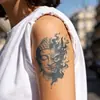 Pegatinas de Tatuaje Herbales de Simbiosis Buda-Demonio, Larga Duración, Impermeables, Fórmula a Base de Jugo, Estilo Clásico, Diseño Audaz para Hombres y Mujeres, Tatuajes para Brazos y Piernas