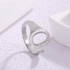 Anillo de acero de titanio ovalado simple transfronterizo que no se desvanece, anillo de acero inoxidable chapado en oro con luz de lujo para mujer al por mayor