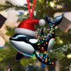 Pingentes de animais em acrílico em estoque para envio internacional Decorações de árvore de Natal