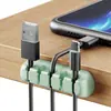 Organizador de cables de silicona autoadhesivo para escritorio para cables de auriculares, cables de datos de teléfonos móviles y cables eléctricos, enrollador de cables multifuncional
