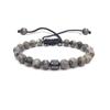 Pulsera Transfronteriza de Ojo de Tigre Mapa Nuevo Piedra Volcánica de Pino Blanco Ajustable Accesorios Pulsera de Hematita