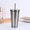 5D impressão 304 aço inoxidável cross-border garrafa térmica copo simples reto com palha xícara de café borracha sentir copo de bebida fria