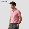 Camiseta de Verão Tecido Tecnológico de Seda de Gelo Secagem Rápida Costura Colada Sem Costura Manga Curta Masculina Sem Etiqueta Cor Sólida Camisa POLO Roupa de Trabalho Personalização