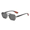 Gafas de sol Retro Ins Europeas y Americanas con Doble Puente, Montura Cuadrada Estrecha para Hombres y Mujeres, Estilo Callejero Hip-Hop Fiesta Protección Solar Exterior