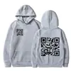 Sudadera Nueva Europea y Americana 2025 Código Bidimensional Pullover Top Holgado