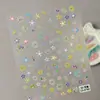 Pegatinas de Arte para Uñas con Flores de Margarita Pequeñas y Coloridas de Primavera y Verano Transfronterizas Tridimensionales Pequeñas Florales Francesas en Forma de V Modelo CA