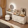 2026 Nuevo Tocador de Madera Maciza Dormitorio Simple Moderno Pequeño Estilo Crema Mesita de Noche Mesa de Maquillaje Tocador Gabinete Integrado