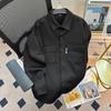 Primavera y Otoño Nueva Versátil Camisa Holgada de Manga Larga para Hombre Chaqueta Cárdigan Moderna Casual