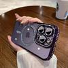 Adecuado para iPhone 17 Pro Max, Funda Magnética Dorada para Teléfono con Brillo Integrado, Cámara Sellada y Diseño Incrustado con Diamantes