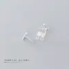 Nalan s925 Brincos de Prata Esterlina Natal Bonito Diamante Pequenos Chifres Assimétricos Floco de Neve Alce Brincos G5763