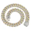 Elegante Cadena Cubana Burbuja 22mm Oro + Oro Blanco Hip-Hop Europeo y Americano Collar Personalizado de Joyería Hip-Hop para Hombre con Envío Gratis