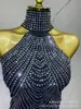 Vestido de competición de baile latino de salón con cuello halter y flecos transfronterizo europeo y americano, fiesta de cumpleaños, exhibición de autos, modelo, bar, disfraz de DJ femenina