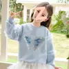 Sudadera para Niña 2026 Nueva Ropa Infantil Mariposa Primavera y Otoño Top Elegante Estilo Coreano para Niños Top Versátil de Manga Larga Moderno