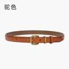 Nova Cinto com Padrão de Crocodilo Feminino Fivela de Pino Cinto de Couro Moda Feminina Versátil Cinto Fino Feminino Decoração com Jeans