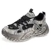 Zapatos de Padre de Cuero Transpirables de Suela Gruesa Estilo Nuevo de Primavera para Hombres, Zapatos Deportivos Casuales de Bloques de Color, Zapatos de Running de Moda para Estudiantes, Venta al por Mayor