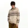 Exclusividad transfronteriza: Suéter de punto estilo Fair Isle americano, corte holgado, cuello en V, conjunto unisex para pareja, suéter tipo polo estilo preppy, moderno