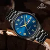 Relógio Masculino Orsga Aço Dourado e Preto Calendário Duplo com Diamantes, Estilo de Negócios Fashionável, Transmissão ao Vivo do Fabricante, Relógio de Pulso a Quartzo Transfronteiriço para Homens