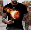 Camiseta transfronteiriça Impressão 3D Camiseta de lazer personalizada europeia e americana