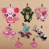 Calcomanías de Tela Bordadas Bordadas Bordadas a Máquina Grapa Dibujos Animados DIY Lechón Rosa Decoración de Ropa Parche Calcomanías