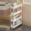 Prateleira de Armazenamento Traseira para Porta de Banheiro Armário de Armazenamento de Chão para Espaço Estreito no Banheiro Carrinho Pequeno Multicamadas Ultrafino para Espaço do Vaso Sanitário