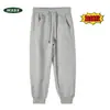 Otoño 2026 Nuevo Pantalón de Chándal Rayado con Retazos de Algodón Hua para Niños Niñas Pantalones Casuales Pantalones Deportivos Pantalones Largos con Puño