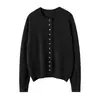 Suéter de Cachemir para Mujer 100% Cachemir Puro Cardigan Tejido Otoño e Invierno Nuevo Botón de Nariz de Cerdo Diseño Personalizado Cardigan