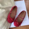 Zapatos Infantiles de Estilo Coreano en Colores Dulces para Primavera y Otoño, Zapatos de Piel para Niños Pequeños, Zapatos de Princesa para Niñas, Zapatos de Ballet para Bebés de Boca Baja