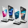Troféu de Cristal Banhado a Cor de Alta Qualidade, Prêmio Criativo Personalizado com Gravação, Troféu para Funcionário Destaque, Sofisticado e Elegante