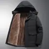 M-8XL Tamanho Grande Jaqueta de Algodão de Inverno Masculina com Forro de Fleece Espessada Quente com Capuz Roupa de Inverno Acolchoada de Algodão Destacável