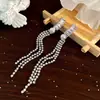 Pendientes Largos con Borla de Perla y Circonita Plateada Diseño Personalizado Pendientes de Moda Nicho Versátiles Pendientes de Gama Alta para Mujer