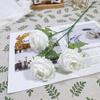 Flor de Rosa de Ensueño de 3 Cabezas, Rama Única, Rosa Redonda, Arreglo Floral de Boda Coreano, Material para Boda, Decoración de Fiesta con Globos para Salón de Bodas