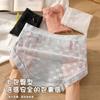 Pantaletas de Encaje de Entrepierna Extendida 7A, Delgadas, Sexys, Malla Semitransparente, Transpirables y Cómodas, Calzones de Cintura Media para Niñas