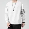 Waffled Otoño Nuevo Hombre Cuello Redondo Estilo Hong Kong Manga Larga Sudadera Marca de Moda Juventud Estudiante Deportes Jersey Base