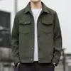 Chaqueta de pana para hombre de estilo japonés, con cuello vuelto, para primavera y otoño, agradable para la piel, casual, corte holgado, moderna, cortavientos para hombres jóvenes