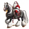 Decorações Acrílicas Planas Transfronteiriças de Carro e Cavalo Decoração de Feriado Enfeites Pendentes Árvore de Natal 2D Papai Noel Decorações Pendentes