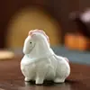 Adorno de Mascota de Té Caballo Tang con Esmalte de Cristal, Exquisita Decoración de Mesa de Té, Soporte para Palillos de Té, Portalápices Creativo de Cerámica