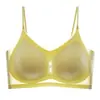 Nuevo Ropa Interior Fresca Ultra Delgada Sin Marcas para Mujer Tallas Grandes Seda de Hielo Una Pieza Sin Aro de Acero Push-up Tirantes Espalda Hermosa Sujetador