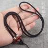 Colgante de Jade Cristalino de 3 mm de Espesor Ágata Dorada Collar de Doble Cuenta Cordón Colgante Cuerda Fabricante DIY Venta al por Mayor Joyería Carácter "Fu"