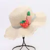 Sombrero de Paja para Niños Verano Corona Floral Lindo Sombrero de Playa Ondulado Protección Solar para Exteriores Viajes Sombrero de Pescador de Ala Ancha