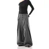 Pantalones Rectos de Pierna Ancha para Hombre y Mujer, Nuevo Estilo Retro Americano, Efecto de Caída Plisada, Diseño Rayado Abotonado, Pantalones Casuales de Traje