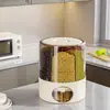 Caixa de armazenamento de grãos Barril de arroz rotativo separado Tanque de armazenamento de arroz à prova de insetos e umidade Caixa de armazenamento de arroz selada para uso doméstico