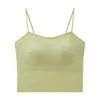 Camisola de Verano para Mujer Estilo Nuevo con Almohadillas Fijas en el Pecho, Modelo Popular Blanco, Sujetador Integrado con Hermoso Diseño de Espalda en Forma de U