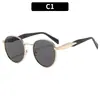 Nuevas Gafas de Sol Ovaladas Estilo Europeo Americano Protección Solar Protector Solar Unisex Gafas de Moda Lentes Fotocromáticas Estilo Old Money Metal